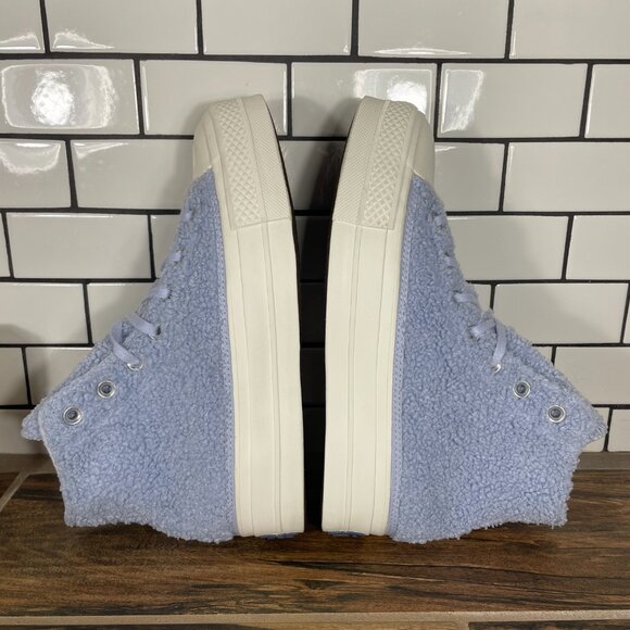 Converse CTAS Lift Hi Womens 8.5 Shoes Ghost Steel Egret Sherpa Platform Sneaker - Picture 5 of 12